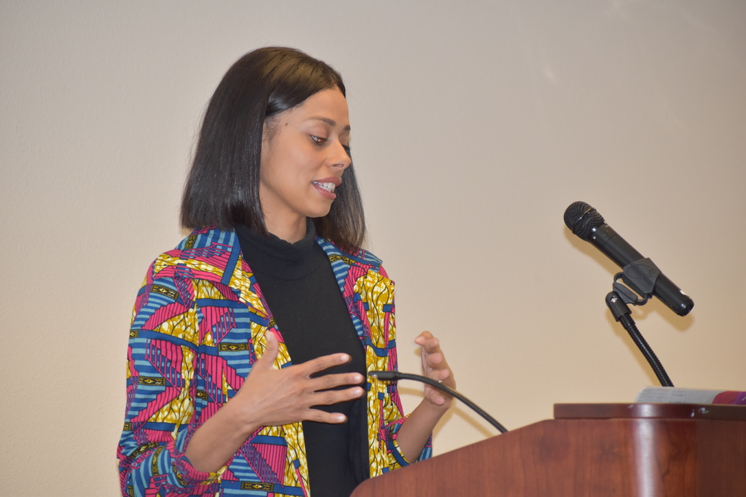 Sara Joyner speaking during the Black Programs 2020 Black History Month