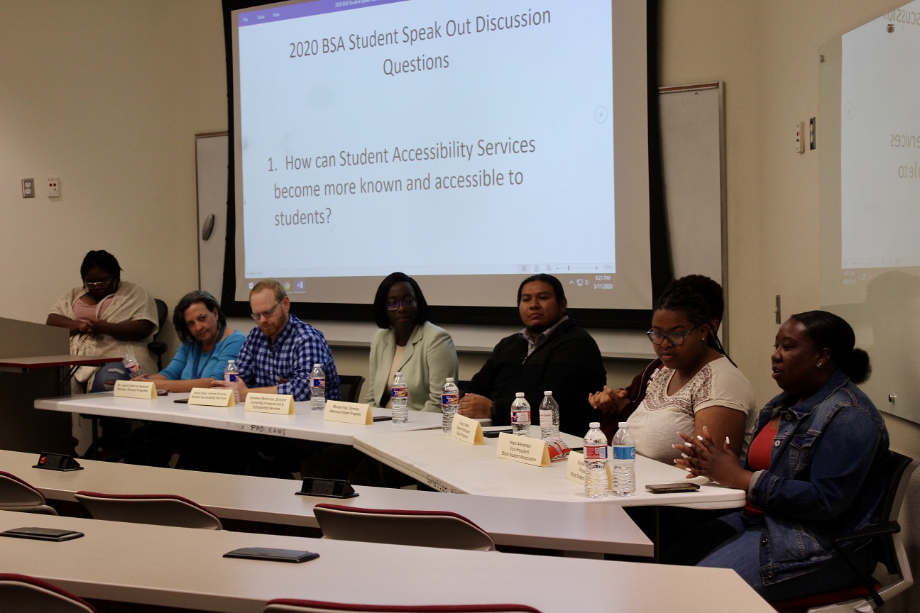 Panelists during the Black Students speak out event during the 2020 Black History Month